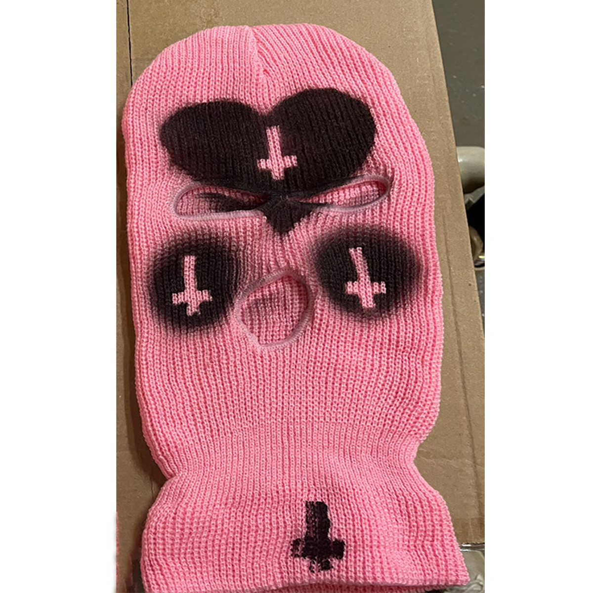HANDMADE PINK ALL CROSSES PUSSY BALACLAVA