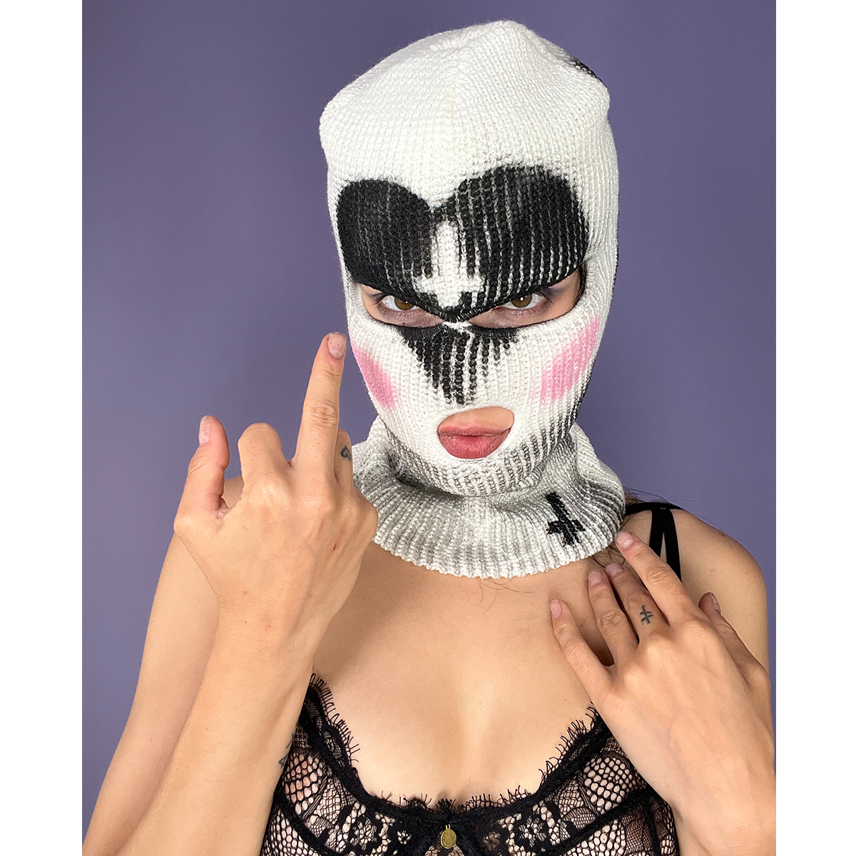 HANDMADE BLUSH CUTE ANARCHY BALACLAVA