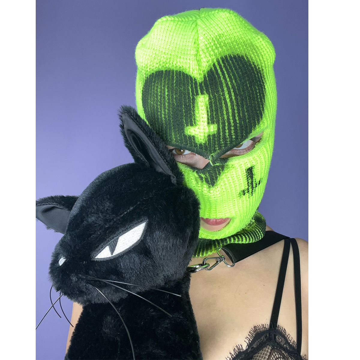 HANDMADE BLACK HEART ANARCHY BALACLAVA