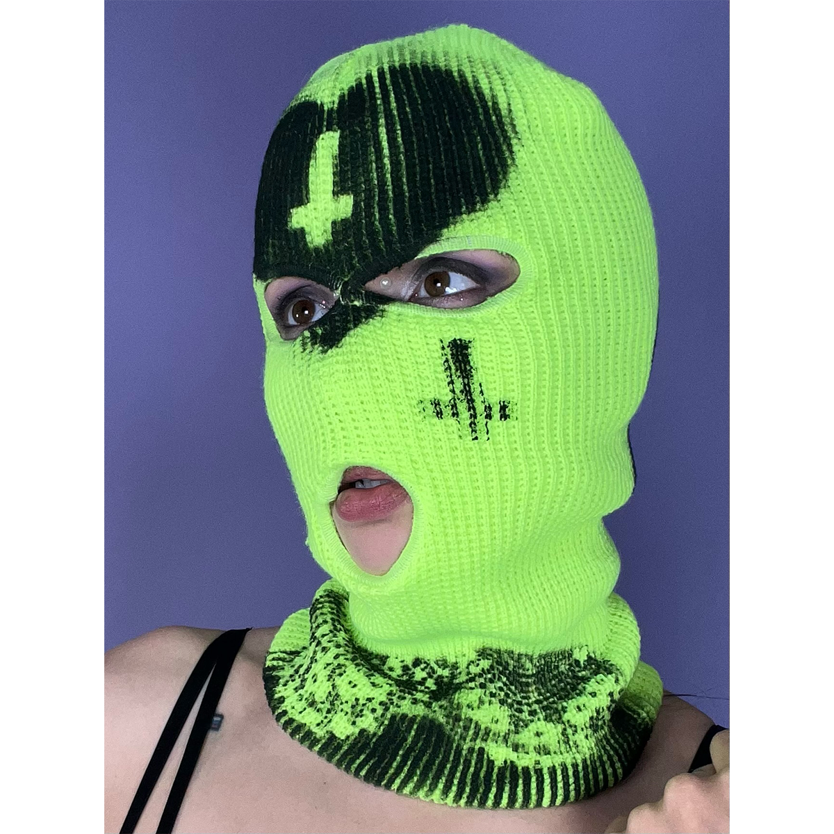 HANDMADE BLACK HEART ANARCHY BALACLAVA